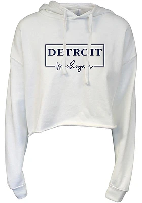 Summit Sportswear Detroit Womens White Box Hooded Sweatshirt