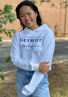 Summit Sportswear Detroit Womens White Box Hooded Sweatshirt