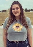 Summit Sportswear Kansas Womens Light Blue Sunflower Short Sleeve T-Shirt
