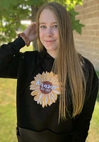 Summit Sportswear Kansas Womens Black Sunflower Hooded Sweatshirt