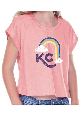 Summit Sportswear Kansas City Girls Pink Rainbow Short Sleeve Fashion T-Shirt