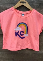 Summit Sportswear Kansas City Girls Pink Rainbow Short Sleeve Fashion T-Shirt