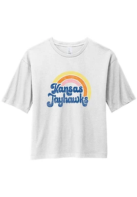 Summit Sportswear Kansas Jayhawks Womens White Rainbow Short Sleeve T-Shirt