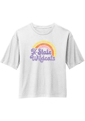 Summit Sportswear K-State Wildcats Womens White Rainbow Short Sleeve T-Shirt