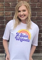 Summit Sportswear K-State Wildcats Womens White Rainbow Short Sleeve T-Shirt