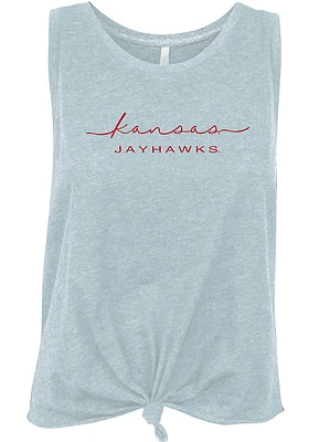 Summit Sportswear Kansas Jayhawks Womens Light Blue Reese Tank Top