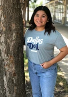 Rally Dallas Ft Worth Womens Light Blue Doll Short Sleeve T-Shirt