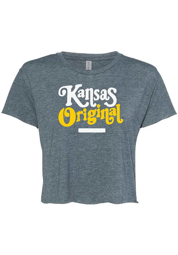 Summit Sportswear Kansas Womens Blue Original Short Sleeve T-Shirt