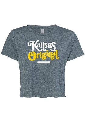 Summit Sportswear Kansas Womens Blue Original Short Sleeve T-Shirt