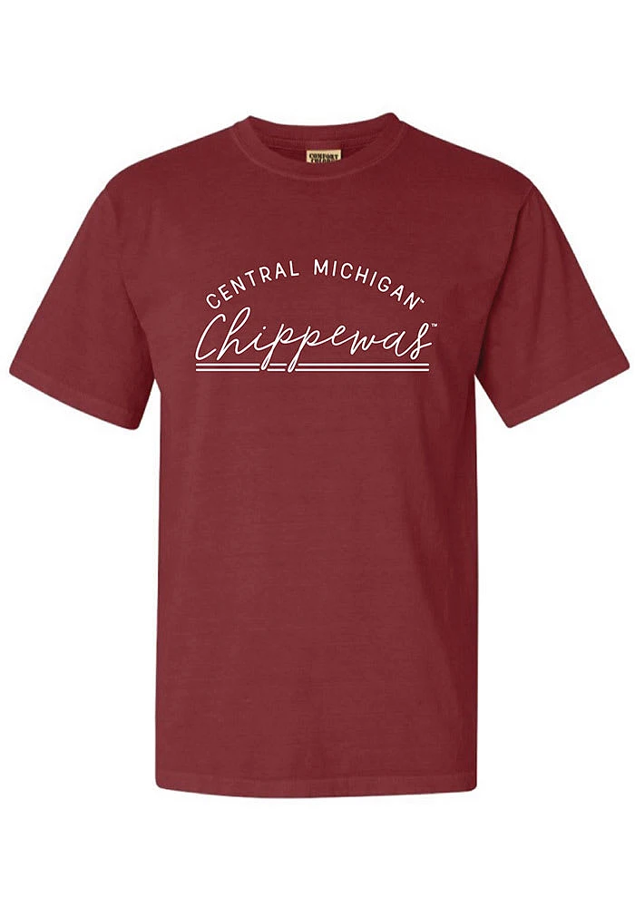 Summit Sportswear Central Michigan Chippewas Womens Maroon New Basic Short Sleeve T-Shirt