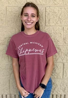 Summit Sportswear Central Michigan Chippewas Womens Maroon New Basic Short Sleeve T-Shirt