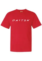 Dayton Flyers Womens Red Wordmark Dots Short Sleeve T-Shirt