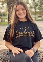 Summit Sportswear Iowa Hawkeyes Womens Black New Basic Short Sleeve T-Shirt