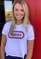 Summit Sportswear Kansas Jayhawks Womens White Ombre Oval Short Sleeve T-Shirt