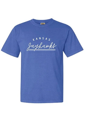 Summit Sportswear Kansas Jayhawks Womens Blue New Basic Short Sleeve T-Shirt