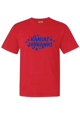 Summit Sportswear Kansas Jayhawks Womens Red Star Short Sleeve T-Shirt