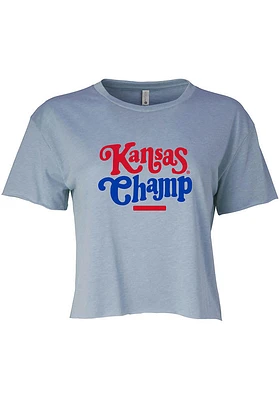 Summit Sportswear Kansas Jayhawks Womens Light Blue Attitude Short Sleeve T-Shirt