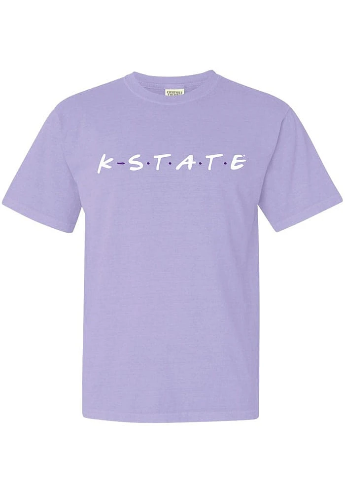 Summit Sportswear K-State Wildcats Womens Lavender Wordmark Dots Short Sleeve T-Shirt