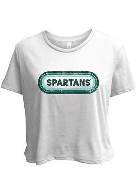 Summit Sportswear Michigan State Spartans Womens White Ombre Oval Short Sleeve T-Shirt