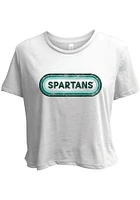 Summit Sportswear Michigan State Spartans Womens White Ombre Oval Short Sleeve T-Shirt