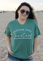 Summit Sportswear Michigan State Spartans Womens Green New Basic Short Sleeve T-Shirt