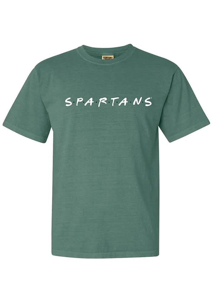 Summit Sportswear Michigan State Spartans Womens Green Wordmark Dots Short Sleeve T-Shirt
