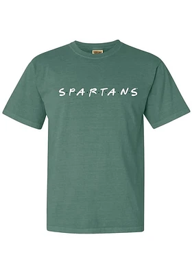 Summit Sportswear Michigan State Spartans Womens Green Wordmark Dots Short Sleeve T-Shirt