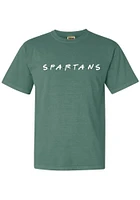 Summit Sportswear Michigan State Spartans Womens Green Wordmark Dots Short Sleeve T-Shirt