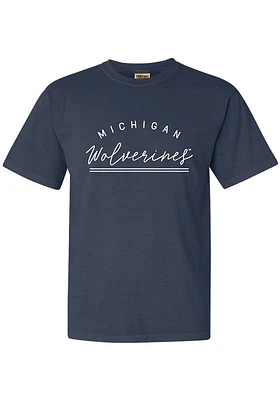 Summit Sportswear Michigan Wolverines Womens Blue New Basic Short Sleeve T-Shirt