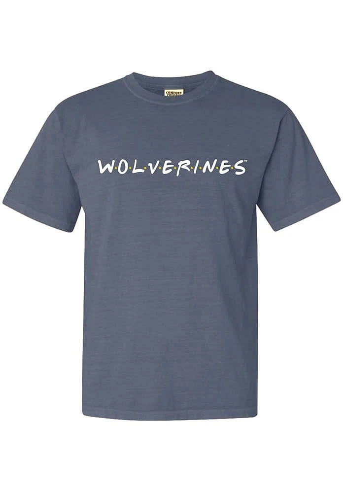 Summit Sportswear Michigan Wolverines Womens Blue Wordmark Dots Short Sleeve T-Shirt