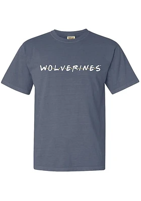 Summit Sportswear Michigan Wolverines Womens Blue Wordmark Dots Short Sleeve T-Shirt