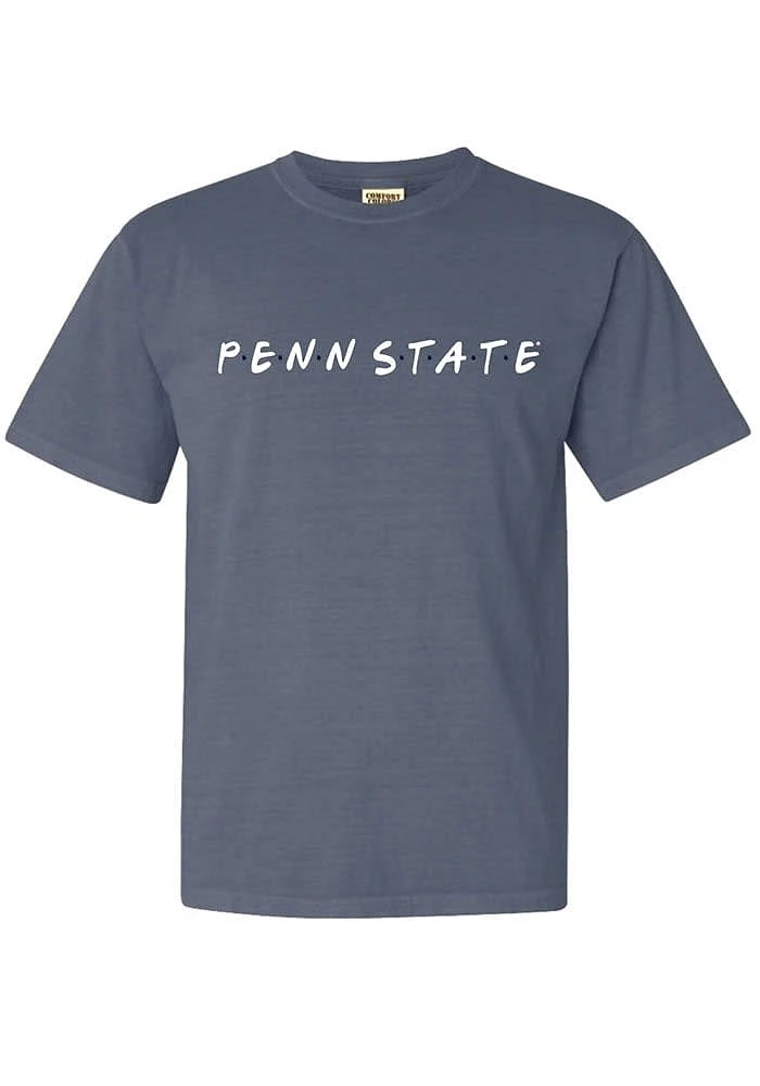 Summit Sportswear Penn State Nittany Lions Womens Navy Blue Wordmark Dots Short Sleeve T-Shirt