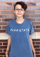 Summit Sportswear Penn State Nittany Lions Womens Navy Blue Wordmark Dots Short Sleeve T-Shirt