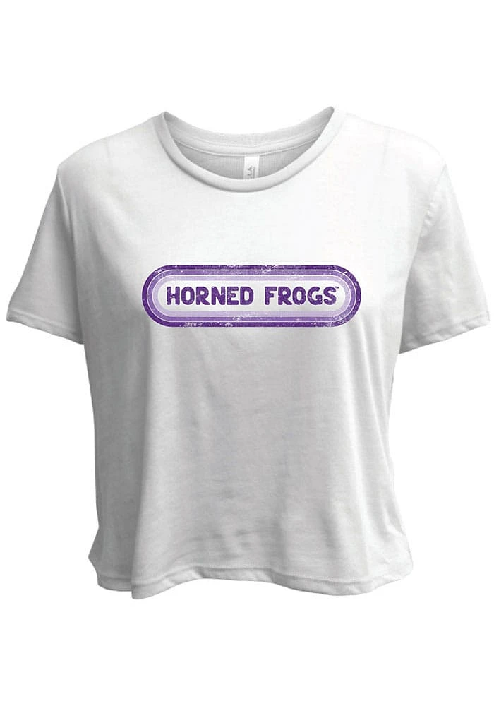 Summit Sportswear TCU Horned Frogs Womens White Ombre Oval Short Sleeve T-Shirt