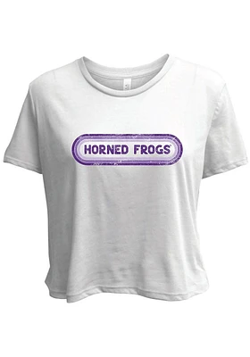 Summit Sportswear TCU Horned Frogs Womens White Ombre Oval Short Sleeve T-Shirt