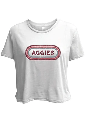 Summit Sportswear Texas A&M Aggies Womens White Ombre Oval Short Sleeve T-Shirt