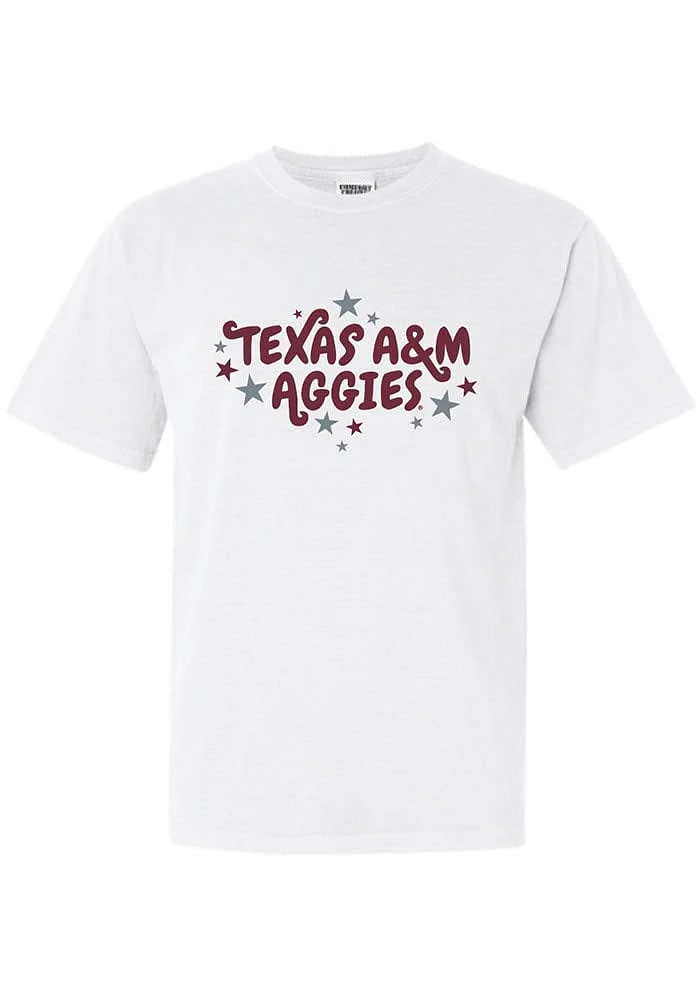 Summit Sportswear Texas A&M Aggies Womens White Star Short Sleeve T-Shirt