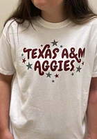 Summit Sportswear Texas A&M Aggies Womens White Star Short Sleeve T-Shirt
