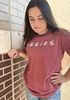 Summit Sportswear Texas A&M Aggies Womens Maroon Wordmark Dots Short Sleeve T-Shirt