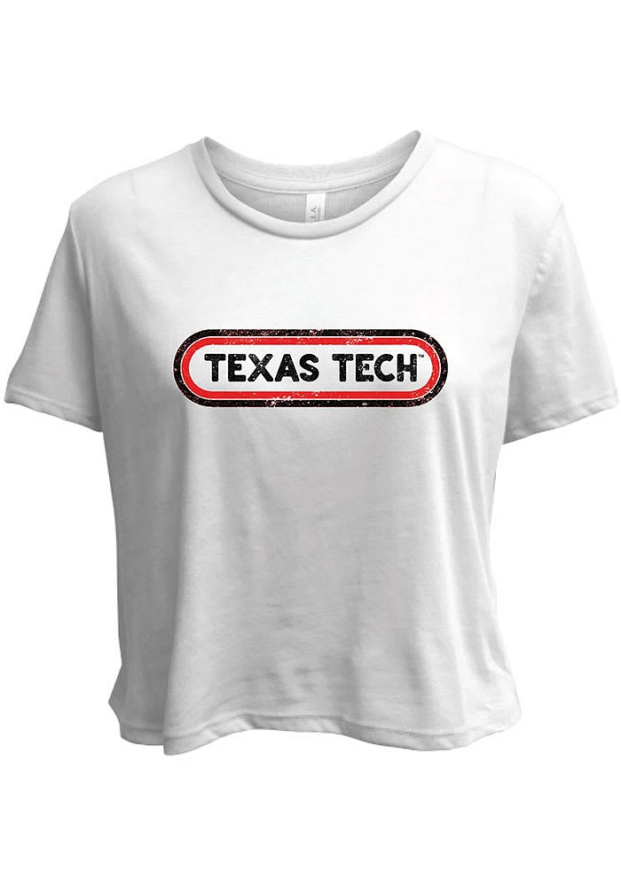 Summit Sportswear Texas Tech Red Raiders Womens White Ombre Oval Short Sleeve T-Shirt