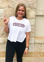 Summit Sportswear Texas Tech Red Raiders Womens White Ombre Oval Short Sleeve T-Shirt