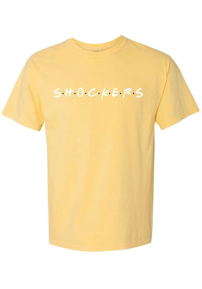 Summit Sportswear Wichita State Shockers Womens Yellow Wordmark Dots Short Sleeve T-Shirt