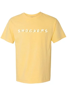 Summit Sportswear Wichita State Shockers Womens Yellow Wordmark Dots Short Sleeve T-Shirt