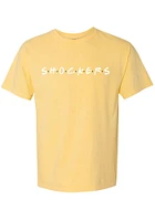 Summit Sportswear Wichita State Shockers Womens Yellow Wordmark Dots Short Sleeve T-Shirt