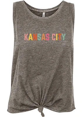 Summit Sportswear Kansas City Womens Grey Multi Color Tank Top
