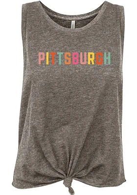 Summit Sportswear Pittsburgh Womens Grey Multi Color Tank Top
