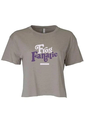Summit Sportswear TCU Horned Frogs Womens Grey Attitude Crop Short Sleeve T-Shirt