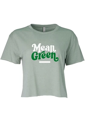 Summit Sportswear North Texas Mean Green Womens Attitude Crop Short Sleeve T-Shirt