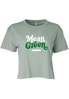 Summit Sportswear North Texas Mean Green Womens Attitude Crop Short Sleeve T-Shirt