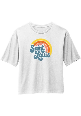 Summit Sportswear St Louis Womens White Rainbow Short Sleeve T-Shirt